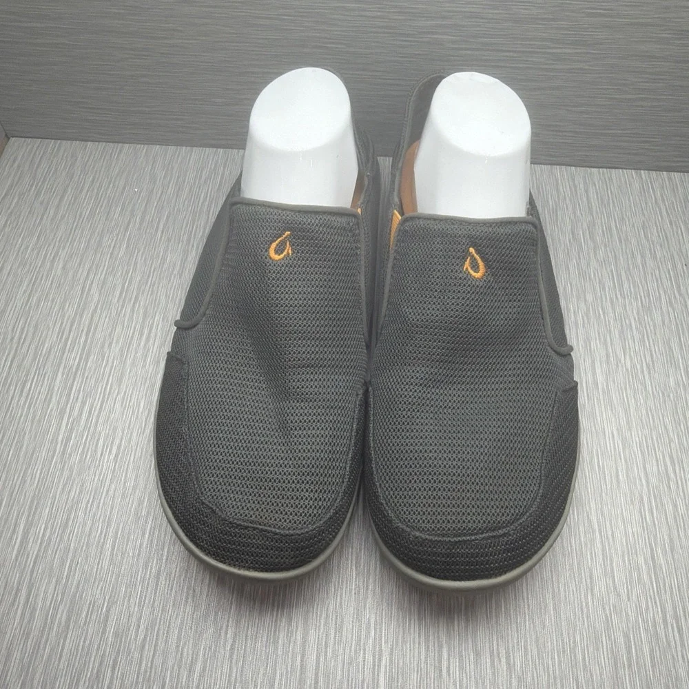 Olukai Nohea Mesh Slip‎ On Shoes Men's 9.5 Gray Casual Comfort Loafers